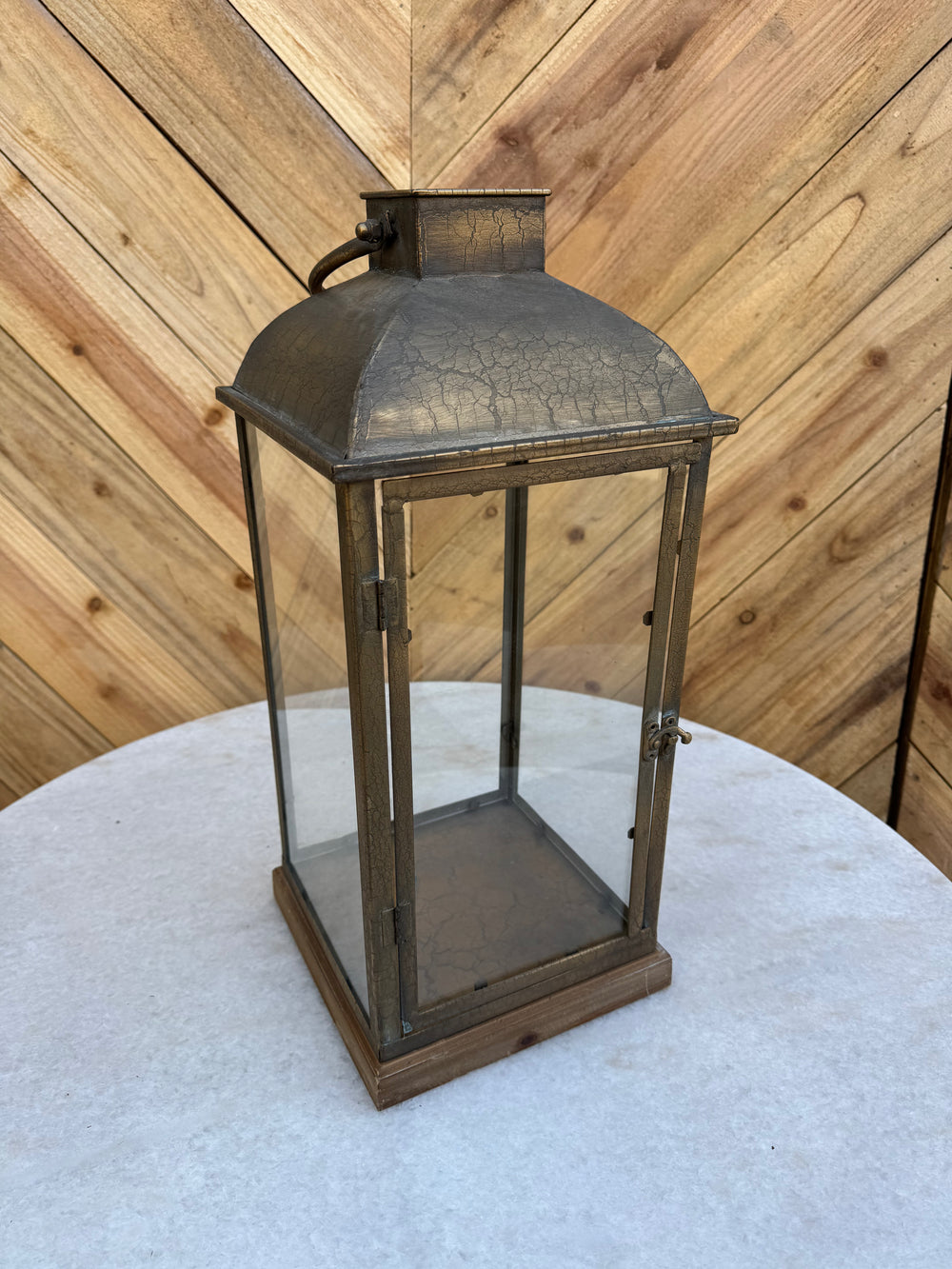 Large Lantern | Gold & Glass