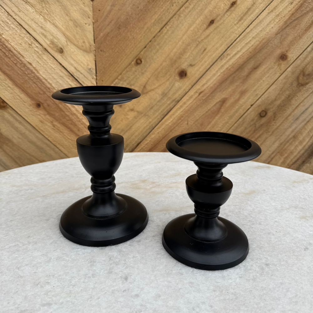 Black Candle Holder | Set of 2